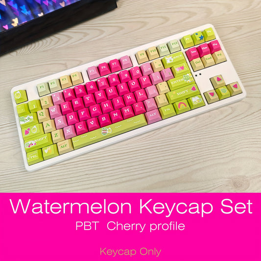Watermelon 西瓜键帽 - 139键原厂高度 PBT注塑 清新可爱办公游戏键帽