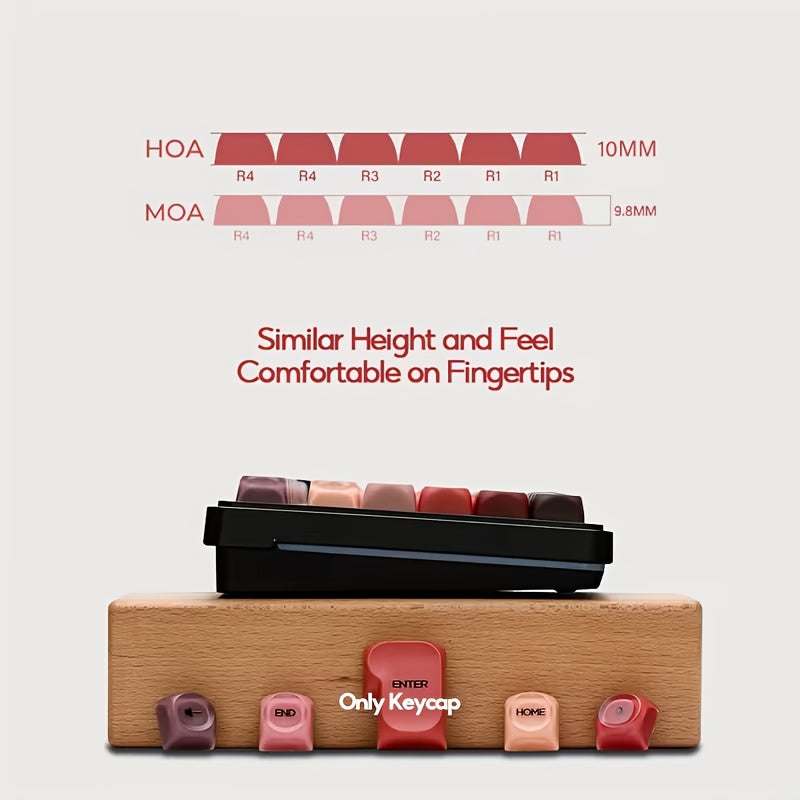 口红色渐变键帽 130键 HOA高度 PBT球帽