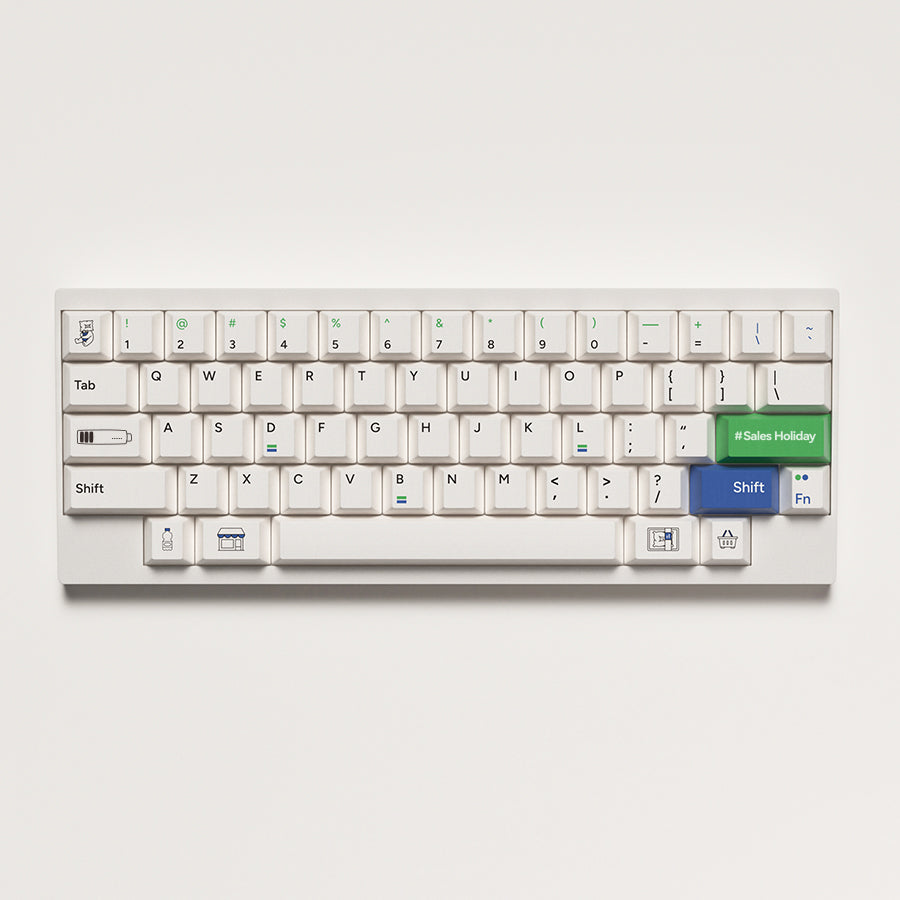便利店主题键帽套装 138键 - 极简设计PBT键帽 | 机械键盘键帽