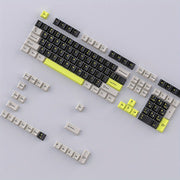 沙漠灰撞色键帽套装 130键 - FSA高度PBT双色注塑键帽 | 棕绿配色机械键盘键帽 复古风