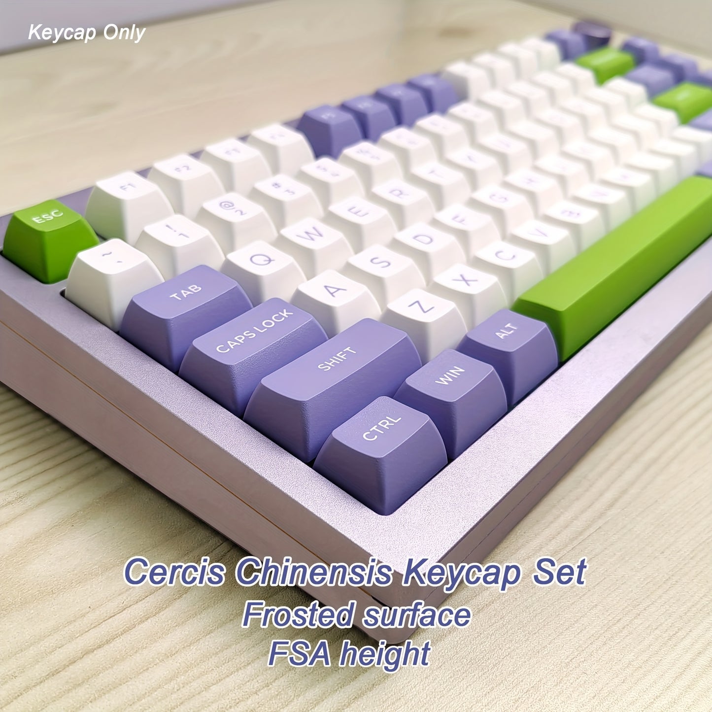 紫绿球形键帽 - 164键FSA高度 PBT双色注塑 人体工学机械键盘键帽