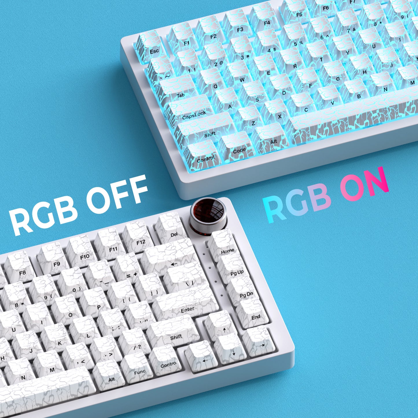 冰裂釉键帽套装 - 陶瓷裂纹艺术PBT键帽 | 热升华机械键盘键帽