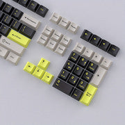 沙漠灰撞色键帽套装 130键 - FSA高度PBT双色注塑键帽 | 棕绿配色机械键盘键帽 复古风
