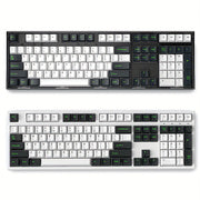 墨竹键帽 Ink Bamboo - 152键Cherry高度 PBT二色注塑 黑绿配色商务机械键盘键帽