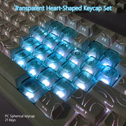 透明心型键帽套装 - 情人节主题个性键帽 | OEM高度机械键盘键帽