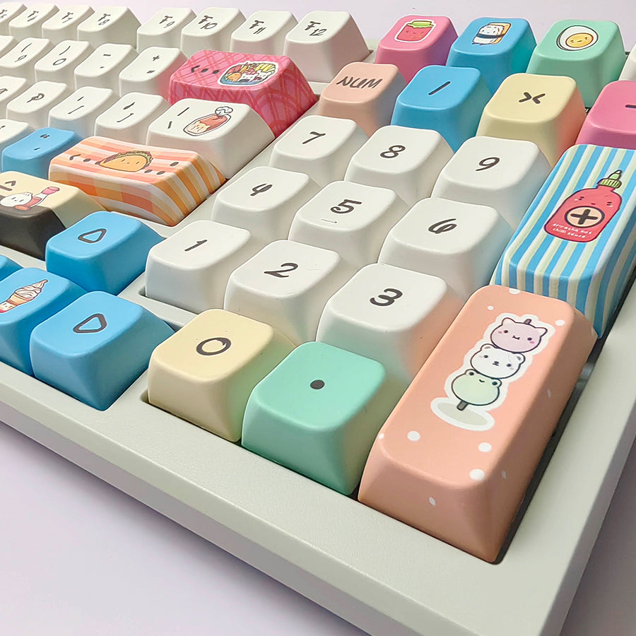 任食唔肥键帽套装 - 美食主题PBT键帽 | 趣味机械键盘键帽