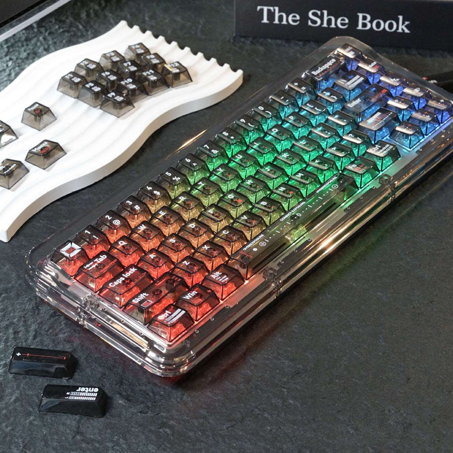 SCRAWL 涂鸦朋克键帽 - 118键黑透Cherry高度 PBT透光 朋克风格游戏键帽