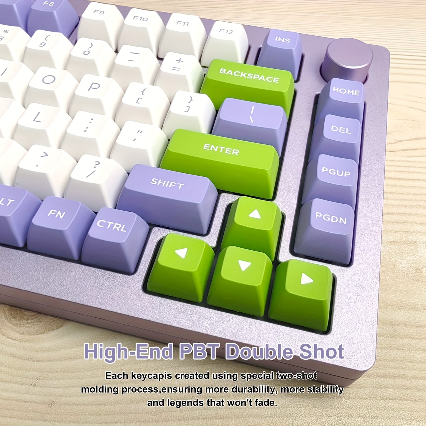 紫绿球形键帽 - 164键FSA高度 PBT双色注塑 人体工学机械键盘键帽