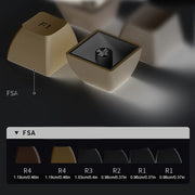 沙漠灰撞色键帽套装 130键 - FSA高度PBT双色注塑键帽 | 棕绿配色机械键盘键帽 复古风