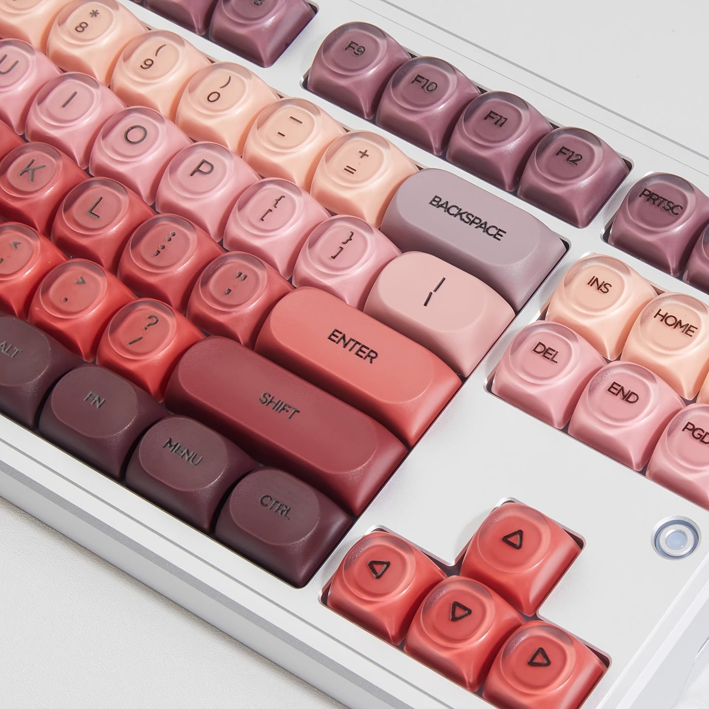 口红色渐变键帽 130键 HOA高度 PBT球帽