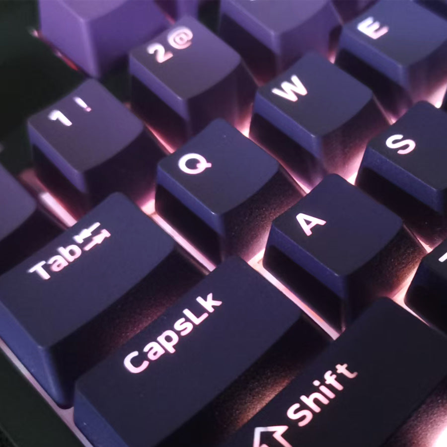 紫气东来键帽套装 - 帝王紫金配色PBT双色注塑键帽 | Cherry高度机械键盘键帽