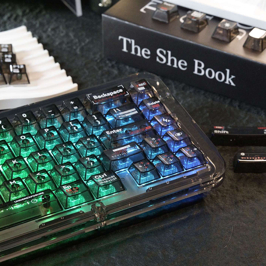 SCRAWL 涂鸦朋克键帽 - 118键黑透Cherry高度 PBT透光 朋克风格游戏键帽