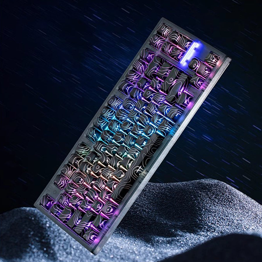 Black Topographic | Contour Line Keycap Set