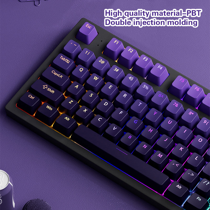 紫气东来键帽套装 - 帝王紫金配色PBT双色注塑键帽 | Cherry高度机械键盘键帽