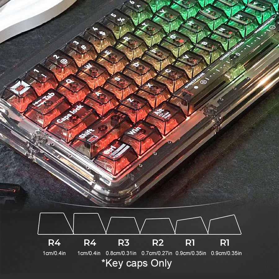 SCRAWL 涂鸦朋克键帽 - 118键黑透Cherry高度 PBT透光 朋克风格游戏键帽