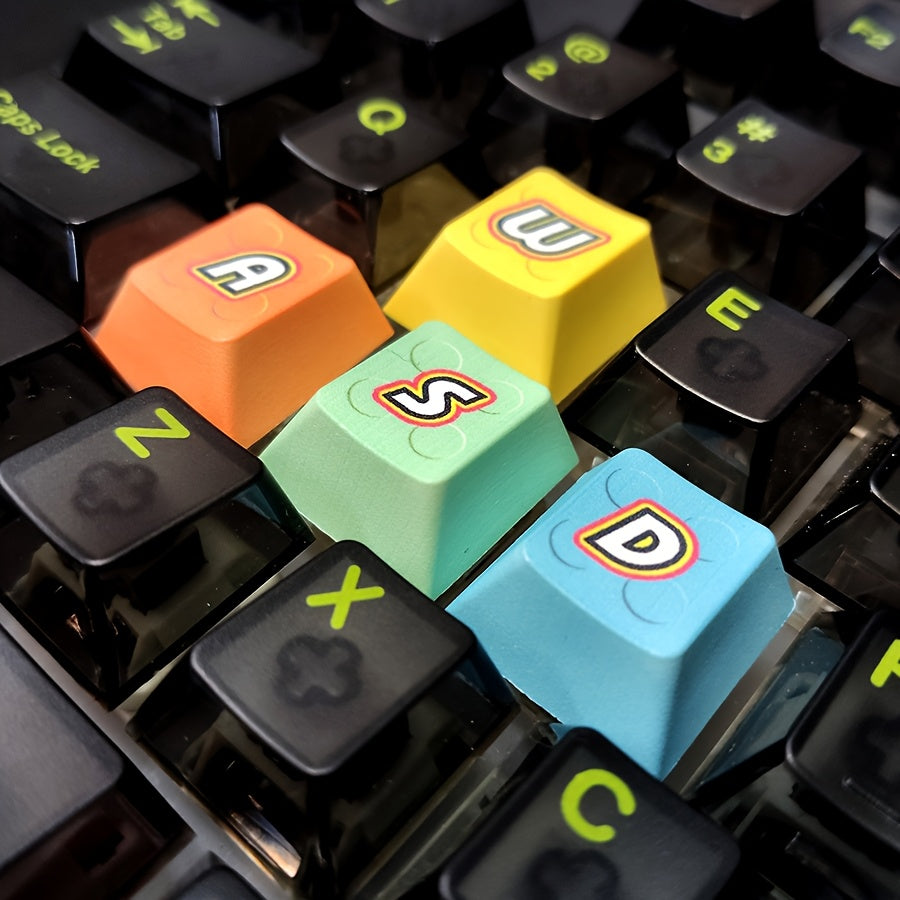 积木主题WASD键帽 - R3R2高度 Cherry原厂 PBT热升华 游戏个性键帽