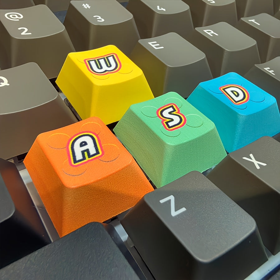 积木主题WASD键帽 - R3R2高度 Cherry原厂 PBT热升华 游戏个性键帽