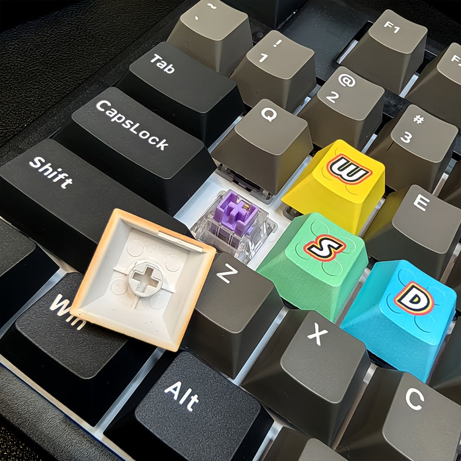 积木主题WASD键帽 - R3R2高度 Cherry原厂 PBT热升华 游戏个性键帽