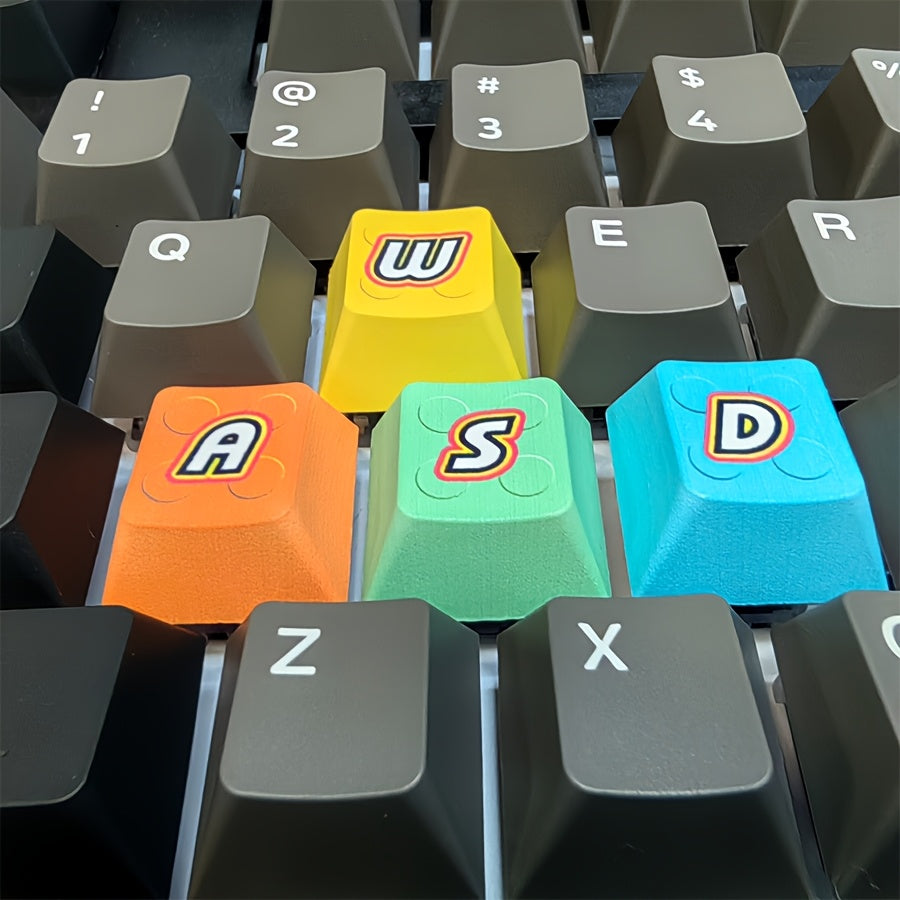 积木主题WASD键帽 - R3R2高度 Cherry原厂 PBT热升华 游戏个性键帽
