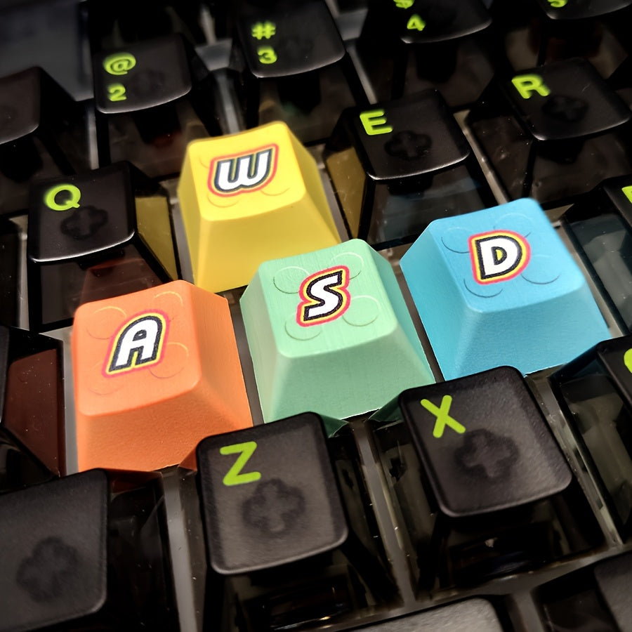 积木主题WASD键帽 - R3R2高度 Cherry原厂 PBT热升华 游戏个性键帽