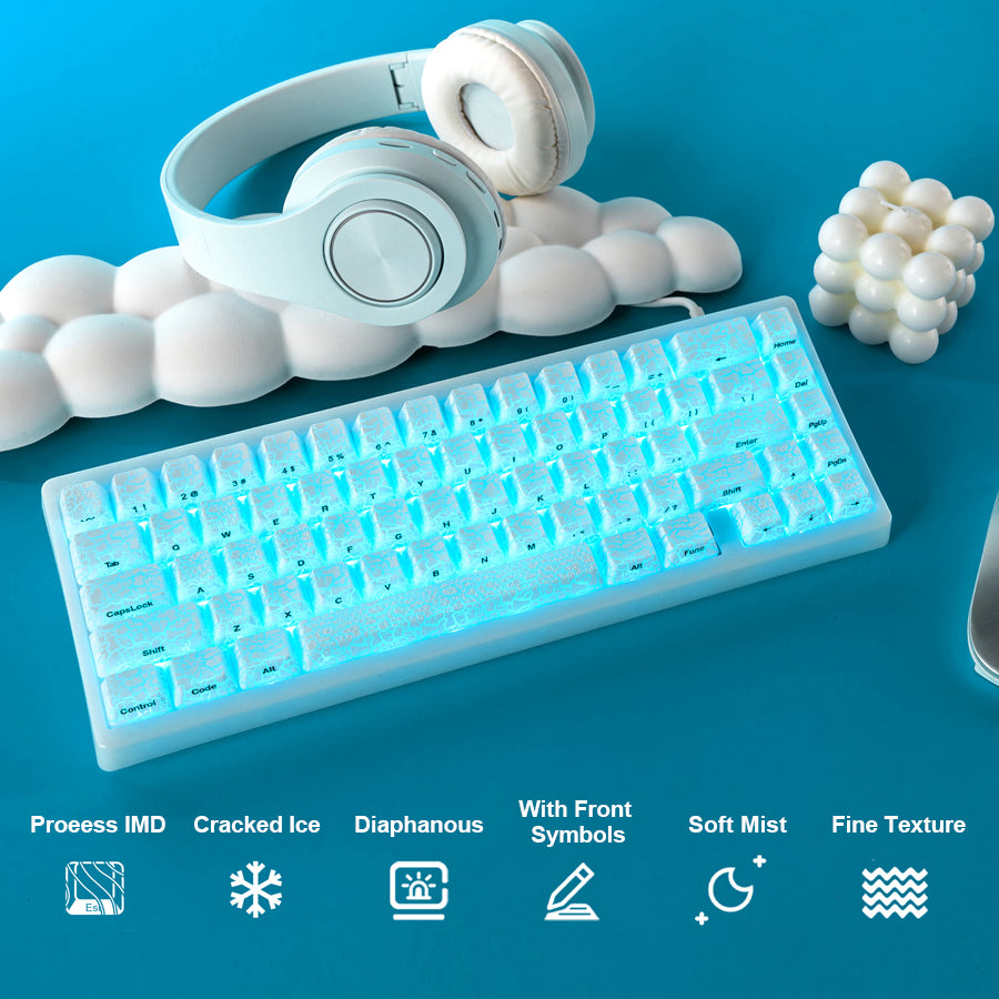 冰裂釉键帽套装 - 陶瓷裂纹艺术PBT键帽 | 热升华机械键盘键帽