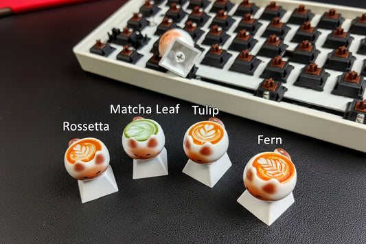 暹罗猫咖啡键帽 - 萌宠手工树脂键帽 | 机械键盘个性装饰键帽 猫奴必备