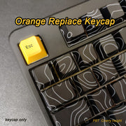 橙黄色替换键帽 - 个性增补键套装 Cherry高度 PBT二色注塑 空格回车键帽