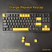 橙黄色替换键帽 - 个性增补键套装 Cherry高度 PBT二色注塑 空格回车键帽