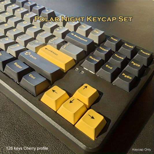 极夜黑橙键帽套装 126键 - Wooting原厂高度PBT注塑键帽 | 人体工学机械键盘键帽