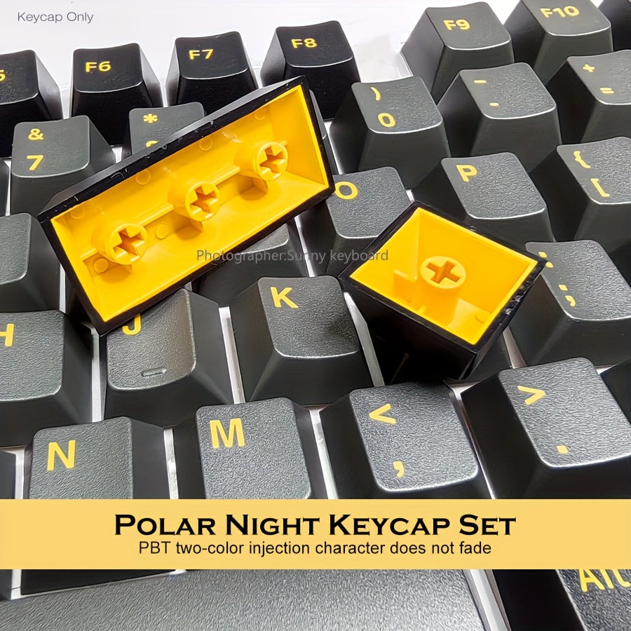 极夜黑橙键帽套装 126键 - Wooting原厂高度PBT注塑键帽 | 人体工学机械键盘键帽