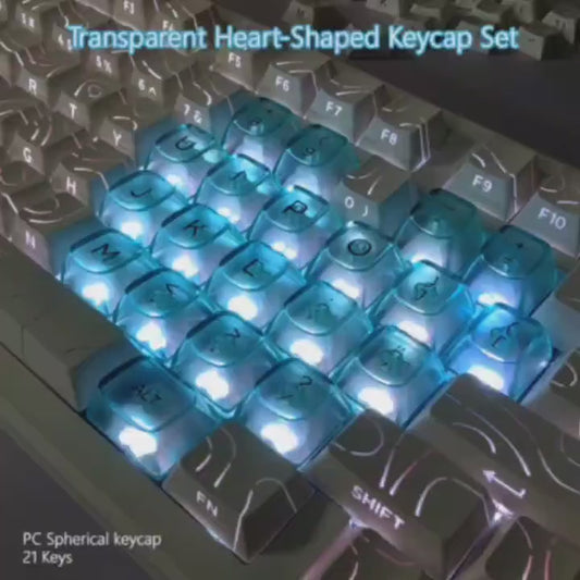 透明心型键帽套装 - 情人节主题个性键帽 | OEM高度机械键盘键帽